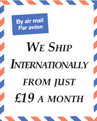 We ship internationally from just £14 per month